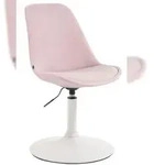 CLP Esszimmerstuhl Maverick Samt pink/wei&szlig;