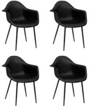 vidaXL Esszimmerst&uuml;hle 4 Stk. Schwarz PP
