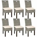 vidaXL Esszimmerst&uuml;hle 6 Stk. Kubu-Rattan Mangoholz