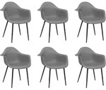 vidaXL Esszimmerst&uuml;hle 6 Stk. Grau PP