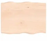 vidaXL Tischplatte 80x60x(2-4) cm Massivholz Unbehandelt Baumkante