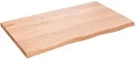 vidaXL Tischplatte Hellbraun 100x60x(2-4)cm Massivholz Eiche Behandelt