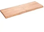 vidaXL Tischplatte Hellbraun 140x50x(2-6)cm Massivholz Eiche Behandelt