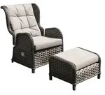 Lex Verstellbarer Polyrattan Comfort Relax Ohrensessel Gartensessel Polster Hocker :