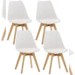 CLP 4er Set Esszimmerstuhl Linares wei&szlig;/Kunststoff