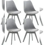 CLP 4er Set Esszimmerstuhl Linares grau/grau/Kunststoff