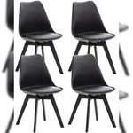 CLP 4er Set Esszimmerstuhl Linares schwarz/schwarz/Kunststoff