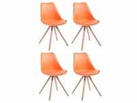 CLP 4er Set Stühle Toulouse Kunstleder Natura Rund orange