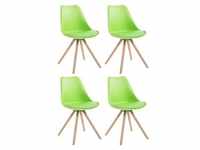 CLP 4er Set Stühle Toulouse Kunstleder Natura Rund grün