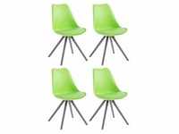 CLP 4er Set Stühle Toulouse Kunstleder Rund grau grün