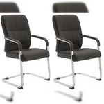 CLP 2er Set Freischwinger XXL Anubis Stoff dunkelgrau