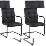 CLP 2er Set St&uuml;hle Gandia Kunstleder schwarz/schwarz