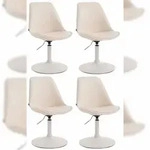 CLP 4er Set Esszimmerst&uuml;hle Maverick Kunstleder creme/wei&szlig;