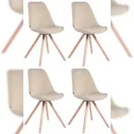 CLP 4er Set St&uuml;hle Toulouse Samt Rund creme/natura