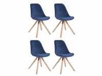 CLP 4er Set Stühle Toulouse Samt Square natura blau
