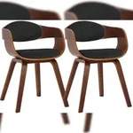 CLP 2er Set St&uuml;hle Kingston Stoff walnuss/schwarz