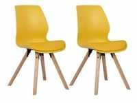 CLP 2er Set Stuhl Luna Kunststoff gelb