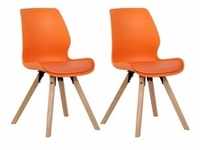 CLP 2er Set Stuhl Luna Kunststoff orange