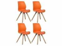 CLP 4er Set Stuhl Luna Kunststoff orange