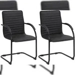 CLP 2er Set Besucherst&uuml;hle Tira Kunstleder schwarz/schwarz