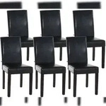 CLP 6er Set Esszimmerstuhl Ina Kunstleder braun/dunkelbraun