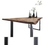 M&ouml;belliebling Esstisch Baumkante massiv Akazie natur 160 x 85 silber NIAH