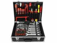 FAMEX 758-63 Alu Werkzeugkasten gefüllt mit Werkzeug 132-tlg. - Werkzeugkasten