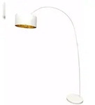 SalesFever Bogenlampe | 1-flammig | Lampenschirm Stoff | Gestell Metall | B 135 x T