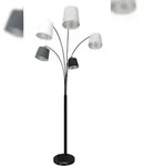 SalesFever Bogenlampe | 5-flammig | mit beweglichen Armen und Schirmen | Schirme