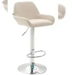 CLP Barhocker Braga Stoff creme/chrom