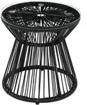 Outsunny - Ratten Beistelltisch - 40L x 40B x 42H cm - schwarz