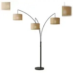 SalesFever Stehleuchte | mit Marmorfu&szlig; | Stoff | B 35 x T 106 x H 220 cm | Natur