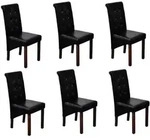 vidaXL Esszimmerst&uuml;hle 6 Stk. Schwarz Kunstleder