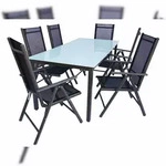 VCM Gartenm&ouml;bel-Set Miami Anthrazit H. 76 x B. 189 x T. 90 cm