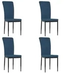 vidaXL Esszimmerst&uuml;hle 4 Stk. Blau Samt