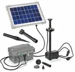 Esotec 101775 Solar Teichpumpe Palermo mit LED-Licht und Akku
