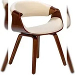 CLP Esszimmerstuhl Foley walnuss/creme/Stoff