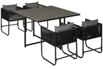 Outsunny - Garten Essgruppe - 110L x 110B x 75Hcm - grau
