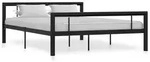 vidaXL Bettgestell Schwarz und Wei&szlig; Metall 120x200 cm