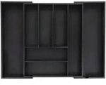 Relaxdays Besteckkasten ausziehbar, Bambus, HBT 6,5 x 35-58 x 43,5 cm, 6-8 F&auml;cher,