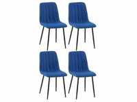 CLP 4er Set Stühle Dijon Stoff blau