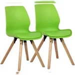 CLP 2er Set Esszimmerstuhl Luna Kunststoff HBT: 87x48x58 cm gr&uuml;n