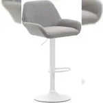 CLP Barhocker Braga Stoff Stoff HBT: 89x51x52 cm grau wei&szlig;