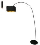 SalesFever Bogenlampe | 1-flammig | Lampenschirm Stoff | Gestell Metall | B 135...