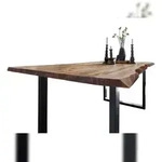 M&ouml;belliebling Esstisch Baumkante massiv Akazie natur 140 x 80 schwarz NIAH
