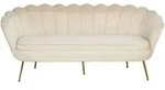 SalesFever Muschel-Sofa | 3-Sitzer | Bezug Samt-Stoff beige | Gestell Metall