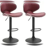 CLP 2er Set Barhocker Las Vegas Kunstleder bordeauxrot/schwarz