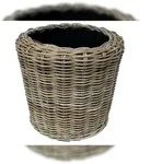 Pflanzkorb Sylter Korb Rattan 42x44cm 23 Liter Rund Natur Drypot Garten Terrasse