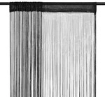 vidaXL Fadenvorh&auml;nge 2 Stk. 140 x 250 cm Schwarz