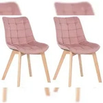 CLP 2er Esszimmerst&uuml;hle Passaic Samt pink